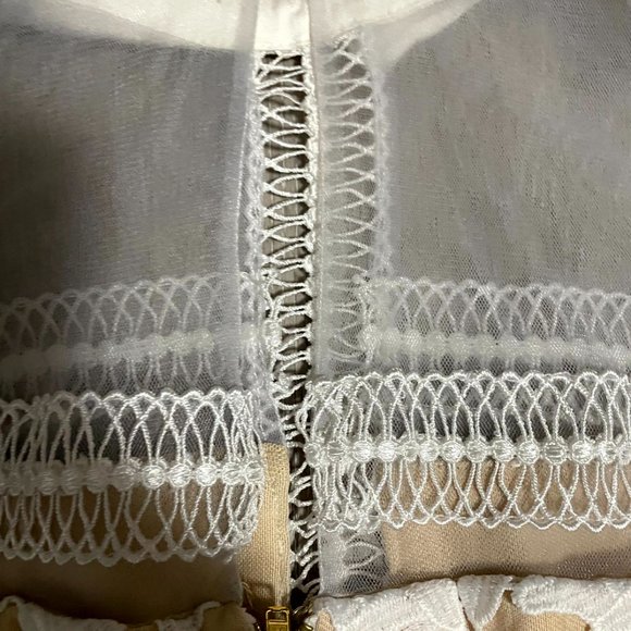 Self Portrait Graciella White Sheer Panelled Dress - Picture 3 of 5